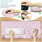 LIMKRIAN Pink Striped Mouse Pad Desk Mat Set, Cute Back to School Supplies - Image 5