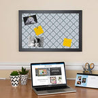 PinPix 18x12 inch Cork Bulletin Board. This Decorative Framed Pin Board Comes with Diamond Pattern in Shades of Blue Design and Satin Black. Ideal for Home, Office Decor or School (PinPix-222) - Image 3