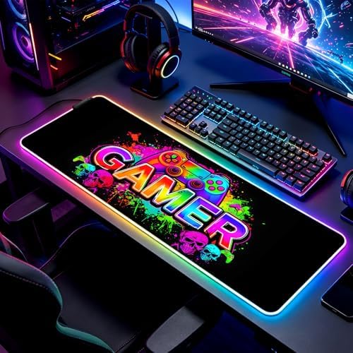 RGB Black Gaming Desk Mat, XL Mouse Pad for Gamer - Image 5