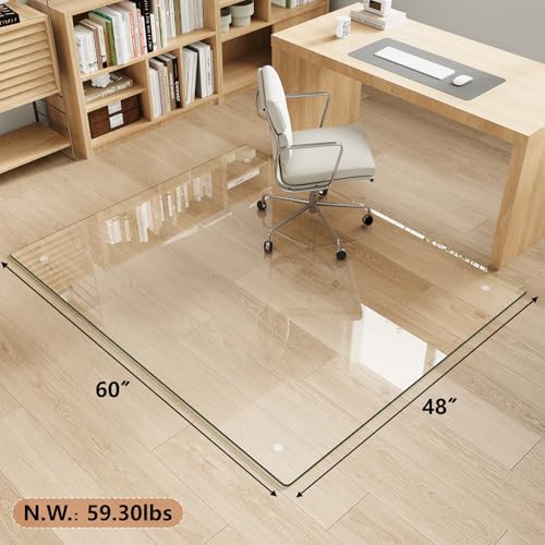 60" x 48" Tempered Glass Chair Mat for Carpet & Hard Floors - Image 4