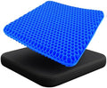 EcoNour Gel Seat Cushion for Long Sitting – Blue | Double-Layer Honeycomb Gel Cushion for Office Chair, Car & Wheelchair | Pain Relief for Tailbone, Sciatica & Back Support by EcoNour