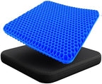 EcoNour Gel Seat Cushion for Long Sitting – Blue | Double-Layer Honeycomb Gel Cushion for Office Chair, Car & Wheelchair | Pain Relief for Tailbone, Sciatica & Back Support by EcoNour