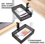Under Desk Drawer, Clamp on Desk Organizer Hanging Desk Storage Under Table - Image 4