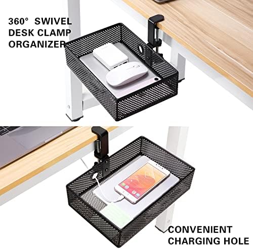 Under Desk Drawer, Clamp on Desk Organizer Hanging Desk Storage Under Table - Image 4