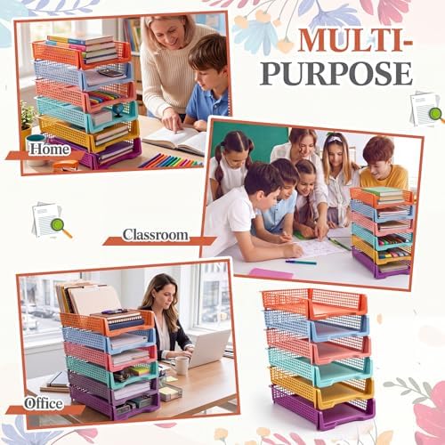 Geetery Turn in Trays Classroom, Wildflower Color, Set of 6 - Image 5
