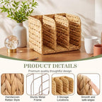 Novabright Wicker 3-compartment File Magazine Desk Holder, Suit for B5 - Image 3
