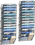 14-Tier Wall File Organizer and Hanging File Organizer, Black, 2Pack by JMHUD