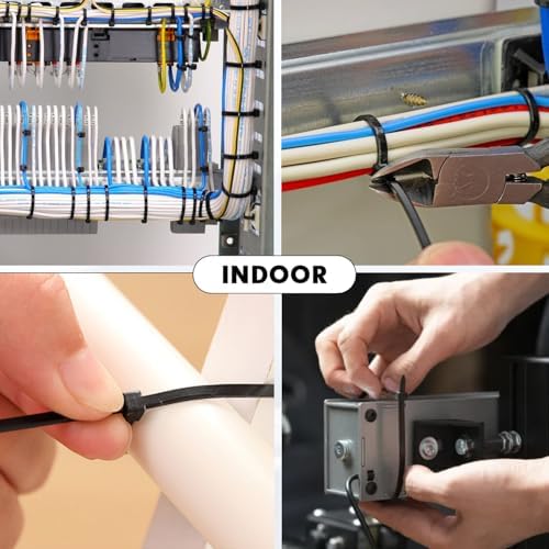 KAMOTA 14 Inch Black Nylon Zip Ties, 1500 Pack Self-Locking 50lb Tensile - Image 5