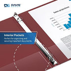 Premium Economy 3-Ring Binder, Spine Label, 1" Round Rings, Burgundy, 6 Pk - Image 5