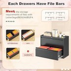 Superday Lateral File Cabinet 2 Drawer Metal File Cabinet with Lock, Black Filing Cabinets for Home Office, Locking Filing Cabinets Hanging Files Letter/Legal/F4/A4 - Image 4