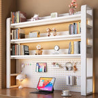 Desk Shelf - Includes a Pegboard and a Free 31-Piece Storage Accessory Set, Desk Hutch, Adjustable Hutch for Home Office Dorm (4-Tier White Frame + White Board 45.3×9.8×48.5") by Unknown