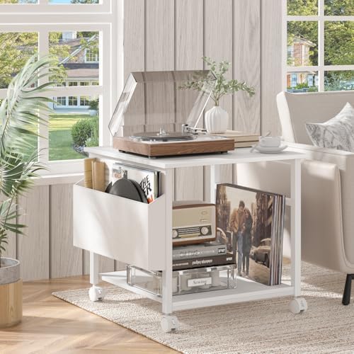 Lerliuo White Large Printer Stand with Storage - Image 6