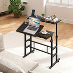 GIANTEX Mobile Standing Desk, Adjustable Rolling Computer Desk, Black - Image 2