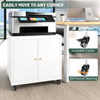 Large Rolling Printer Stand with Storage,Printer Table for Home Office - Image 4