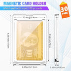 SATINIOR 30 Pcs Clear 100Pt Magnetic Card Holders for Trading Cards - Image 2