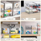 Criusia Stackable Storage Drawers, 3 Pack Clear Acrylic Makeup & Bathroom Organizer, Versatile Storage Bins for Vanity, Under Sink, Kitchen Cabinets & Pantry - Image 6