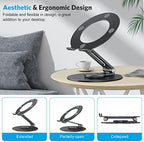 OMOTON Adjustable Laptop Stand for Desk 360° Rotating Base up to 17" Black - Image 5