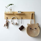 Wooden Pegboard Modular Display Organization Storage Wall Decor Hooks Shelf (Color:Oak) - Image 3