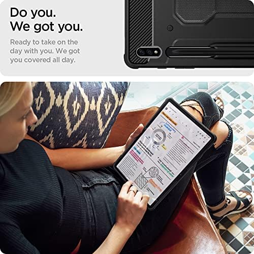 Spigen for Galaxy Tab S8 Plus Case (2022), Galaxy Tab S7 Plus Case (2020), Rugged Armor Pro Protective Tri-Fold Cover and S Pen Holder, 12.4 inch, Black - Image 4