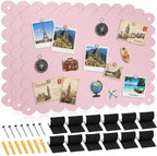 Gueevin 3pack Magnetic Board for Wall 16.1" x 13" Magnet Bulletin Board to Display Scalloped Magnetic Letters, Numbers, Notes for Refrigerator, Cubicle, Cabinet, Come with Tapes and Screws(Pink) by Gueevin
