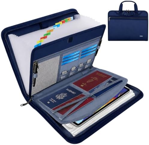 Important Document Organizer with Lock, Fireproof Accordion File Organizer by Andyer