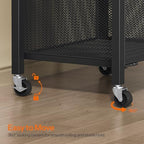 HOOBRO Printer Stand with Hanging File Drawer, Rolling Printer Cart on Wheels, Mobile Filing Cabinet Storage Shelf, Home Office Desk Side Organizer, Black BB17UPS01 - Image 7