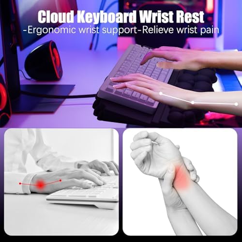 Ergonomic Wrist Rest for Computer Keyboard and Mouse, Cloud Keyboard Stand - Image 2