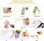 KAAKOW Gold Desk Organizers and Accessories Office Supplies Set Stapler, Pen Holder, Phone Holder, Scissors, Pen, Ruler, 30 Paper Clips, 22 Binder Clip, 20 Tacks and 1000pcs Staples (Gold) - Image 5
