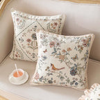 ISAENNE Designer Linen Throw Pillow Cover,Set of 2,18"x18"-Cornucopia A - Image 3