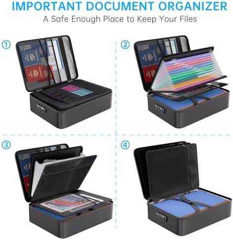 ENGPOW Fireproof Document Organizer Bag with Lock ＆ Accordion File Folder - Image 3