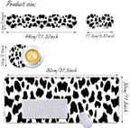 Keyboard Wrist Rest and Mouse Pad Wrist Support Set,Ergonomic Memory Foam Wrist Pad & Non Slip Base for Home Office Working Studying Easy Typing,Cow Pattern - Image 3
