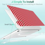 Case for MacBook Pro 13 inch M2 M1 2025-2022 2020 A2338 A2289 A2251, Plastic Hard Shell Laptop Case with Keyboard Cover & Trackpad Protector & 2 OTG Adapters, Strawberry - Image 6