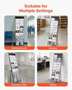 VEVOR Brochure Display Rack, 20 Pockets Magazine Literature Display Stand, Portable Floor Standing Magazine Rack, Metal Newspaper Catalog Holders for Shop, Exhibitions, Office, Standard, Black - Image 6