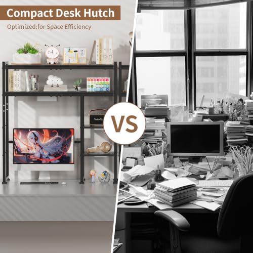 Aetheris Desktop Organizer Shelf, 30" Wooden Office Storage Rack, Display Shelf Rack, 5 Tier Desktop Display Rac, Desk Shelf, Desk Hutch for Computer Monitor (Black) - Image 7