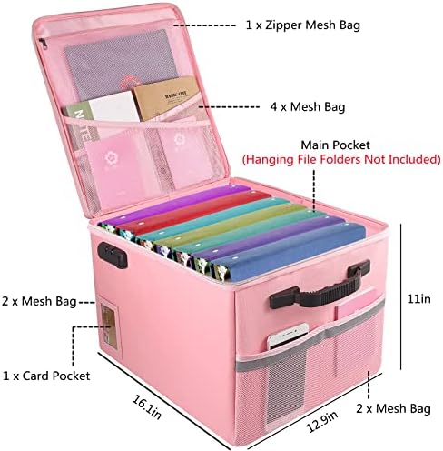 TOMKID Fireproof File Cabinet with Lock, Fireproof Document Organizer Collapsible File Box Filing Cabinet with Handle for Letter Legal Folder Certifications - Image 3