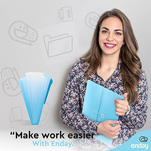 Accordion File Organizer, 7 Pocket Expanding File and Cover Folder with Labels, Plastic Portable Desktop Letter A4 Paper, in Red, Green, Pink, Blue, Purple, Multicolor, (6 Pc) – By Enday - Image 6