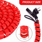 Pangda 25Ft Hydraulic Hose Protector 1.25 Inch Spiral Hose Wrap Cover Red - Image 2