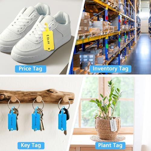 500 PCS Plastic Shipping Tags 1.46" x 2.48" Waterproof Tags Multicolored - Image 5