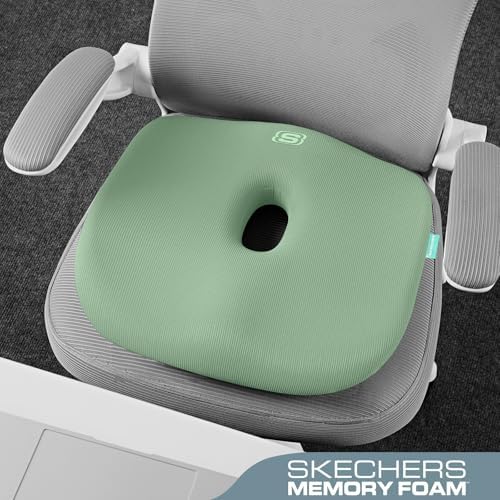 Skechers Seat Cushion Memory Foam,Donut Pillow Office Chair Cushion for Tailbone Pain Relief,Butt Pillow for Office Chair,Car seat Cushion,Long Sitting Office Workers,and Car Drivers,Green - Image 4
