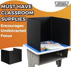 4-Pack Desk Dividers for Students - Durable & Waterproof Plastic Study Carrel Divider, Classroom Folders Teacher Supplies, Easy-to-Clean Plastic Privacy Shield Folder Boards for Student Desks, Black - Image 5