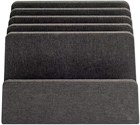 MobileVision Executive Dark Gray Desktop File Folder Organizer and Paper Tray, 5 Slot Dividers - Image 5