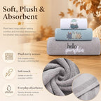 Peryiter 3 Pcs Fall Blue Pumpkin Hand Towels Set for Bathroom - Image 4