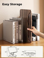 Tounee Book Stand for Reading, Adjustable Book Holder with 360° Swivel Base, Foldable Cookbook Stand Recipe Book Holder with Elastic Page Clips for Music Scores, Recipe, Tablet, Laptop-Gray - Image 6