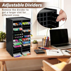 Marker Organizer,120 Slots Marker Storage with Divider,Black - Image 2