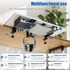 Novabright 30" X 12" Desk Extender Tray with Side Storage Rack Heavy Duty Desk Extender Under Desks Laptop Mount Keyboard Extenders for Desks with a Concealed Storage Area for Cable & Earphone (White) - Image 7