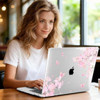 Case for MacBook Pro 13 inch M2 M1 2025-2022 2020 A2338 A2289 A2251, Plastic Hard Shell Laptop Case with Keyboard Cover, Trackpad Protector, 2 OTG Adapters, Cherry Blossom - Image 2
