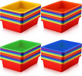 Sintuff 48 Pcs Classroom Paper Tray, Stackable Letter Size Bin, Multicolor by Sintuff