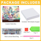 4Pcs Sticky Note Holder Diamond Art Painting Wooden Post It Note Dispenser Memo Paper Storage Box Diamond Art by Numbers Mosaic Kits Office Desk Accessories-02 - Image 3