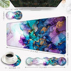 Desk Mat, Mouse Pad with Wrist Rest, 4-in-1 Large Mouse Pads for Desk, Ergonomic Mouse Pad and Keyboard Wrist Rest Gaming Keyboard Mat for Office,Abstract Ink Painting - Image 6