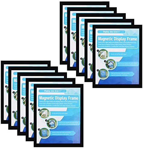 Self-Adhesive Magnetic Document Sign Holder 8.5X11'',Black,Pack of 10 by MFoffice